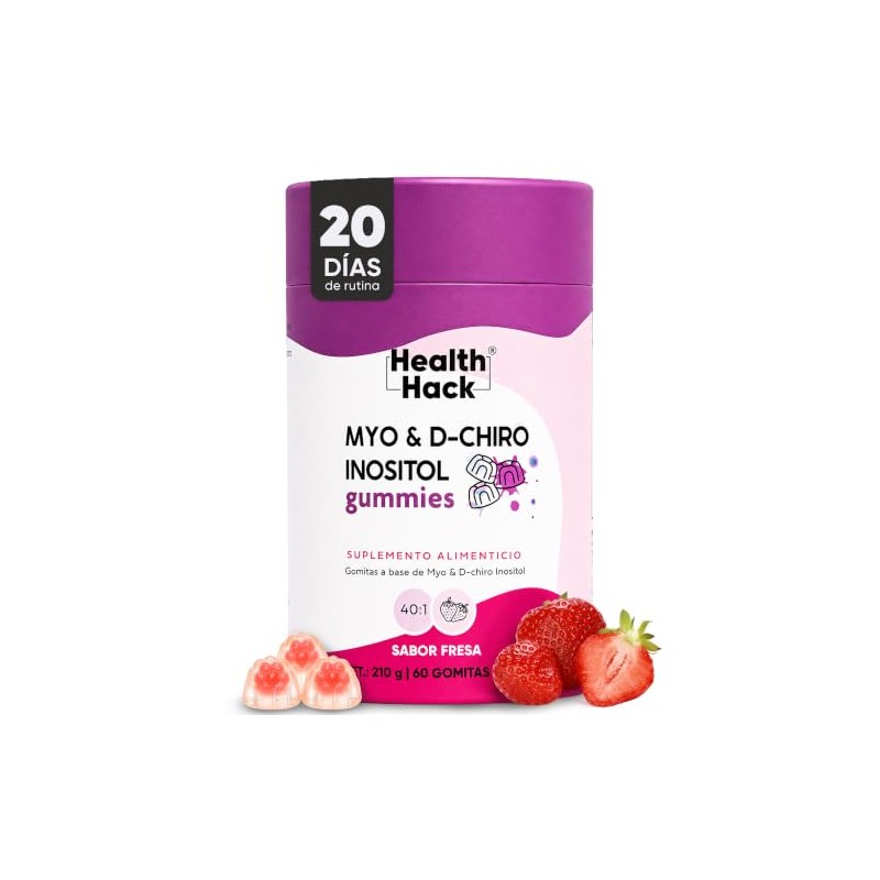 Myo Inositol y D-Chiro Inositol 40:1 60 Gomitas Sin Azúcar
