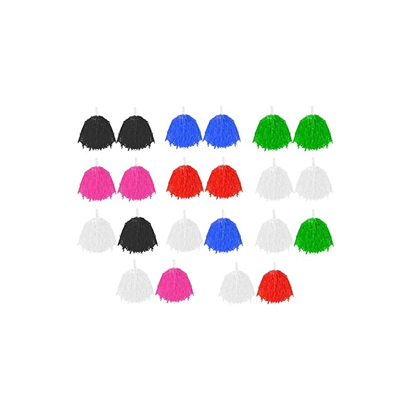 CHEERLEADER POMPOMS FANCY DRESS COSTUME ACCESSORY LIGHTWEIGHT POM POMS WITH
