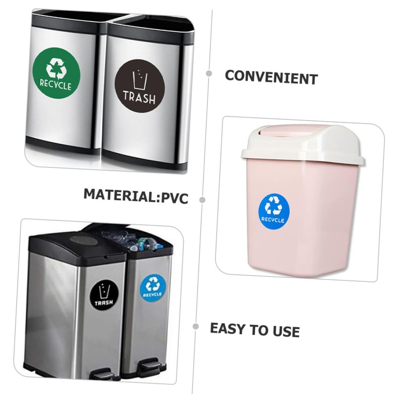 EXCEART Recycling Bin Stickers 12pcs Garbage Sorting Stickers Label Stickers