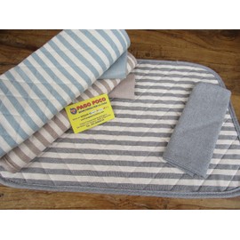 Pago Poco NOVELTY !!! American Quilted Placemat with 1 napkin. STRIPED LINE design. Colours: Beige. Light blue. Grey. MADE IN ITALY!!!!! (Beige)