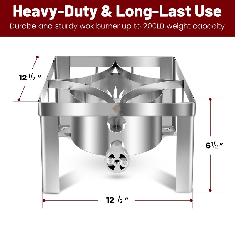 ARC Portable Stainless Steel Propane Burner,55,000BTU Camping Stove Gas Burner