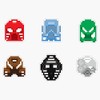 Bionicle: Pixel Toa Mata Masks Bumper Sticker Window Vinyl Decal