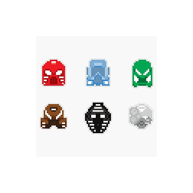 Bionicle: Pixel Toa Mata Masks Bumper Sticker Window Vinyl Decal