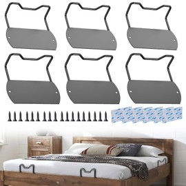 Mattress Slide Stopper Fit Wooden Bed Frame,Mattress Retainer Bar from Sliding,Anti Bed Sliding Holder in Place (Black 5CM, 6PCS)