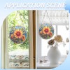 CREATCABIN Sunflower Suncatcher Stained Window Hangings Acrylic Window Panel Glass