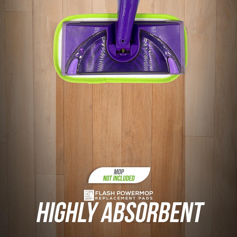 Reusable Microfibre Mop Pads Refills Compatible with Flash Power Mop,