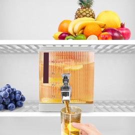 LyeXD Drink Dispenser for Fridge, 4.5L/1.2gal Water Dispenser Beverage Dispenser Containers With Spigot, Fridge Drink Dispenser Lemonade Dispenser for Lemonade, Fruit Tea, Milk, Beer (White)