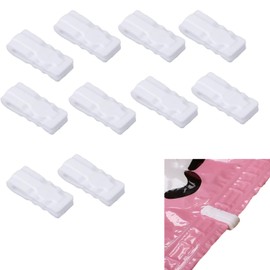 10 Pack Vacuum Storage Bags Sealing Clip Reusable Zipper Labor Saver Sliding Grip for Bags Space Saving Clothes Bedding and Food Preservation