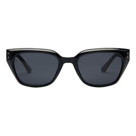 I-SEA Nova Unisex Sunglasses, Polarized Scratch Resistant Lenses, Made with Recycled Materials (Black/Smoke)