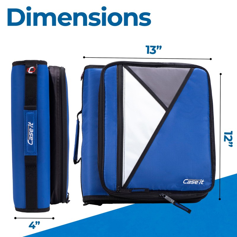 Case-it The Universal Zipper Binder - 2 Inch O-Rings Padded