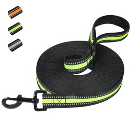 Snocyo Recall Lead for Dogs, 3 m, Robust Dog Lead for Small, Medium and Large Dogs, Training Lead with Handle Padding, Reinforced Carabiner and Storage Bag, Green
