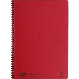 Clairefontaine - Ref 4868Z - Europa Notemaker Sidebound Notebook (120 Pages) - A4 Size, 90gsm Brushed Vellum Paper, Micro-Perforated Sheets, Lined Rulings - Red