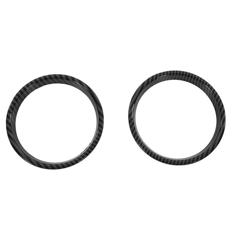 4pcs Carbon Fiber Style Door Midrange Speaker Cover Trims for