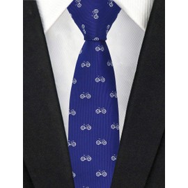 Corbatas para hombre, diseño de animales, bordadas, informales, hechas a mano, para uso diario, Bicicletas azules, Talla única