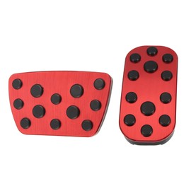 X AUTOHAUX 1 Set Brake Pedals Pads Cover Anti-Slip Footrest Kits for Toyota Alphard 20 Series CNC Aluminum Alloy Car Brake and Gas Pedals Red