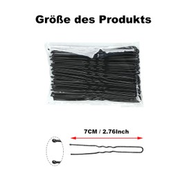 Hair Grips U Shaped 100 Pcs, Black Bobby Pins for Thick Hair, Hair Accessories for Women, Hair Pins for Women with Storage Box (Black, 7 cm)