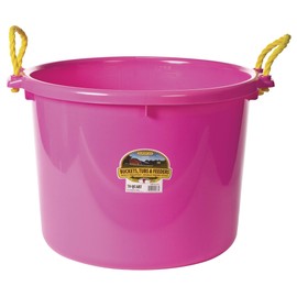 Little Giant Plastic Muck Tub (Hot Pink) Durable & Versatile Utility Bucket with Handles (70 Quart) (Item No. PSB70HOTPINK)