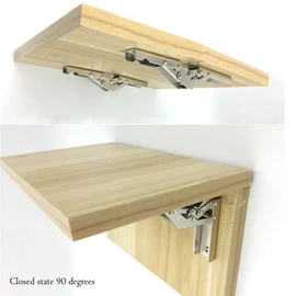 90-Degree Folding Door/Shelf Hinge, Hidden Bracket, Table Holder, Furniture (2-Piece)