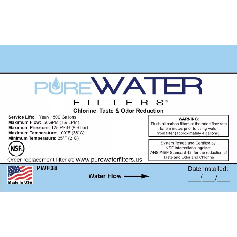 PureWater Filters Under Sink Water Filter Kit for Kitchen Sinks