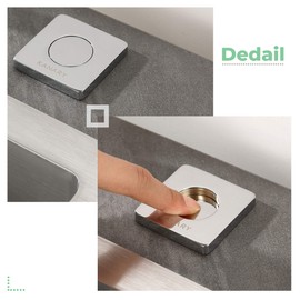 KANARY ALL Brass Air Switch Button for Sink Top Counter Top Garbage Disposal Part (Square, Chrome)