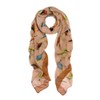 TrendsBlue Elegant Birds Print Fashion Scarf, Tan