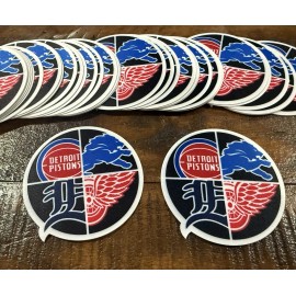 (Lot Of 2) Detroit Tigers Pistons Lions Red Wings Iron On Patch ICON Logo City