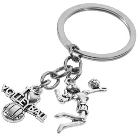 Kisangel Charming Keyring with Volleyball Handbags Decoration Birthday Party Favour Zinc Alloy Fine Crafted Cute Accessory for Children, As Shown