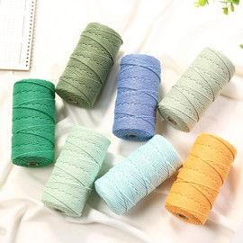 GOHOF Macrame Cord 3 mm x 150 m Premium Cotton Macrame Rope, 4 Strands Twisted Soft Cotton Cord, One of the Most Perfect Materials for Macrame Art, Cotton Cord Without Chemicals