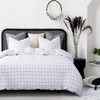 Wake In Cloud - Grid Comforter Set, Preppy Geometric Plaid