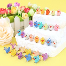 Vovii 30Pcs Duck Hair Clips Rave Clips for Women Girls Festival Trinkets Hair Accessories, Cute Mini Duck Accessories for Holiday Gifts Party Decor (Glow in the Dark)