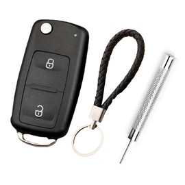 Batheidon 2 Button Car Key Shell Compatible with VW Transporter T5 T6 Polo G Amarok, Folding Key Replacement Case with Key Blade and Mini Screwdriver