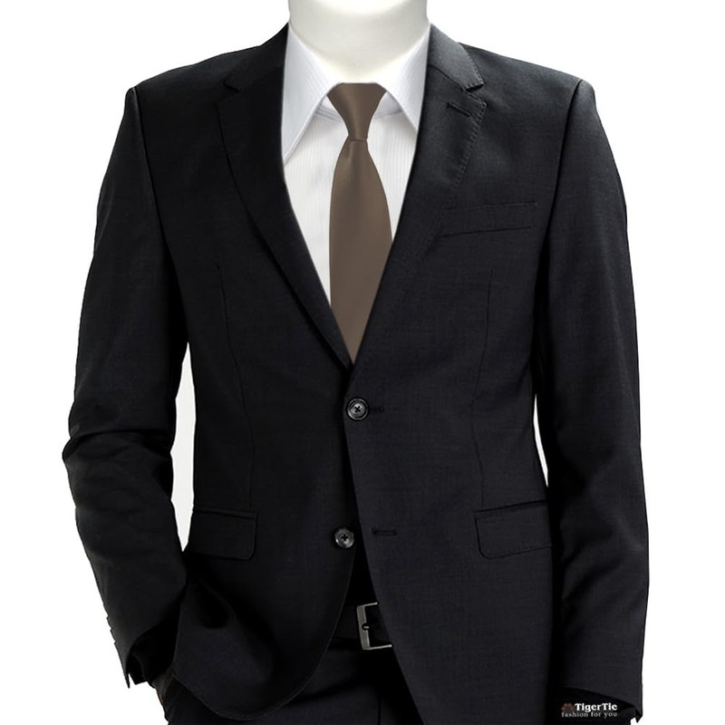 TigerTie Men's Tie - Slim 5.5cm Tie in Plain Design,