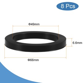 sourcing map Nitrile Rubber Flat Washer 2 Inch DN50 Gasket for Wrench Type Quick Connector, Black Pack of 8