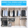 Pull Down Closet Rod, HANKEY Heavy Duty Clothes Rail Two-way