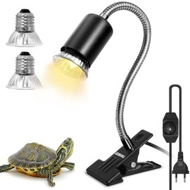 LEDBOKLI Tortoise Heat Lamp Heat Lamp Heat Bulbs for Aquarium Reptile with Clip E27 25/50 W Lamp Holder UVA UVB 360° for Reptiles, Lizards, Turtle Snakes, Pets, Habitat
