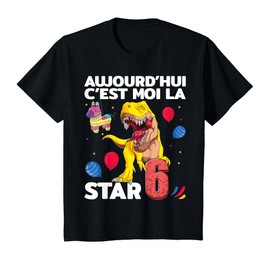 Kids I am 6 years old Birthday Party Gift Boy Dinosaur Pinata T-Shirt