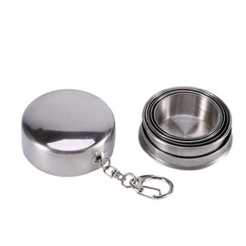 Stainless Steel Collapsible Cup Travel Folding Cup Camp Keychain Retractable Outdoor for Travel (S)