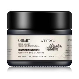 Kidcia Shilajit Pure Himalayan Organic - 600mg Himalayan Shilajit Resin with Fulvic Acid and 85+ Trace Minerals Complex - Natural Energy Booster -Pure Natural Shilajit - 30Grams