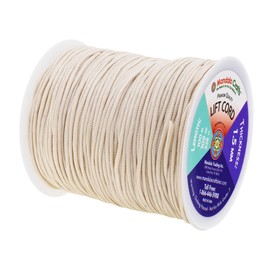 Mandala Crafts Strings Lift Cords - Roman Shades Cord Egg Shell 1.5mm Nylon Cord - 109 Yds Braided Nylon String