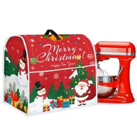 Kitchen Essentials - Funda para batidora de Navidad, para batidora de soporte con bolsillos, 6-8 cuartos de galón (Navidad roja)