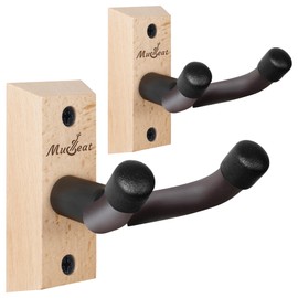Musbeat Ukulele Wall Mount Set of 2, Beech Wood 45° V-shaped Ukulele Hanger, Ukulele Holder Suspension for Banjo, Mandolin, Ukelele (Concert, Pineapple, Soprano, Tenor & Baritone)