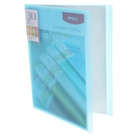 M&G 30-Pocket Binder with PP Plastic Sleeves A4(Multi-Color Blue), Art Portfolio Folder with Clear Sheet Protectors, Display 60 Pages for Organizing Documents, 310x235x19mm