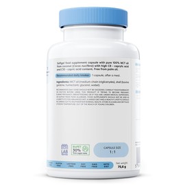 Osavi MCT Oil 1000mg – 60 Softgels | High Concentration of Caprylic (C8) and Capric (C10) Acids | 100% Coconut Oil, Palm Oil Free | Eco–Friendly BioPET Packaging