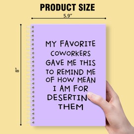 QYUVK My Favorite Coworkers Gave Me This Purple Hardcover 160 Pages Spiral Notebooks, Coworker Birthday Gifts, Goodbye Gifts for Coworkers, Sarcastic Farewell Gifts, Funny Coworker Leaving Gifts