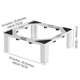 Zsytbyyds 1200LB Heavy-Duty Stainless Steel Laundry Pedestal | Universal Riser for Front Load Washer & Dryer | Anti-Vibration Design, Tool-Free Install(White)