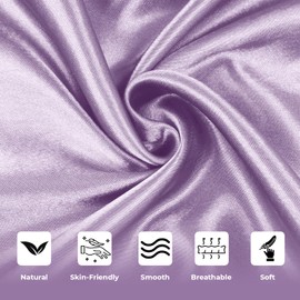 Yorkshire Bedding Satin Pillow Cases 2 Pack – Luxurious Lavender Pillowcases for Hair and Skin Standard Size with Envelope Closure Hypoallergenic 50 x 75 cm