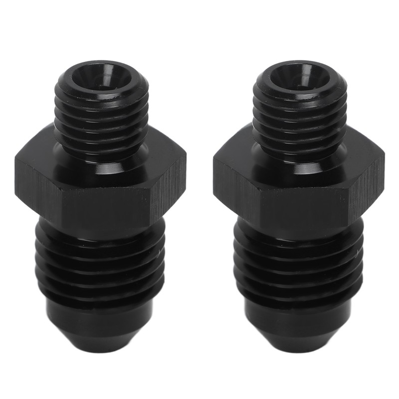 1 Pair AN4 to M8 Oil Cooler Fitting Adapter Black