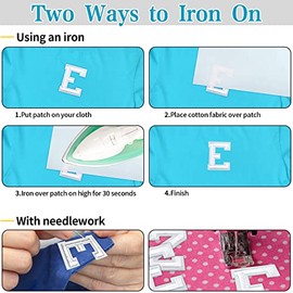 Iron On Letters, 52 Pcs Letter Patches with Ironed Adhesive, Decorate Iron on Letter Patches, Alphabet Embroidered Patch A-Z for T-Shirts, Jeans, Jackets, Socks, Bags, DIY Accessories etc (White)‚Ä¶