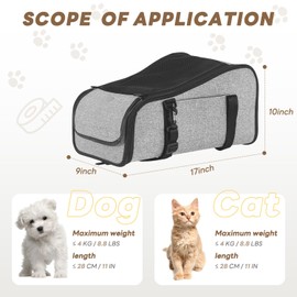 X-ZONE PET Dog Car Seat Pets Center Console Portable Booster Seats with Washable Cushion Safety Belt for Small Cats Suitable for Small Pets Up to 9 Lbs