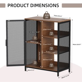 Redlife Coffee Bar Cabinet Kitchen Sideboard Buffet w/LED Lights &Power Outlet